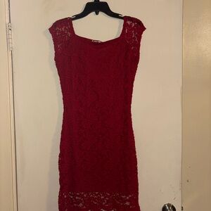 Elegant Red Lace Dress